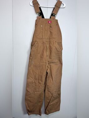 Dickies Duck Canvas Bib Overalls Men’s 32x30 Brown Carpenter Workwear Utility